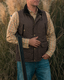 Men's South Creek Quilted Vest in 12 oz Waxed Khaki with double-pull YKK® zipper