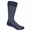 Men's navy dress sock with white check pattern, made in North Carolina with Carolina-grown cotton