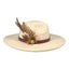 Ladies sporting fedora hat feather decoration