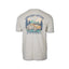 Back view of the Grocery Getter T-Shirt featuring a vintage hunting vehicle with a whitetail deer strapped to the hood, set in a mountain forest scene.