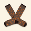DECOY Logo Socks orange and brown colorway on cream background