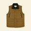 Men's South Creek Quilted Vest front view in Khaki with polyester outer shell and quilted insulation