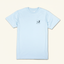 DECOY Pintail T-Shirt light blue colorway front view with DECOY duck logo on cream background