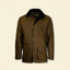 Knotts Island Waxed Sportsman's Jacket Tobacco front view, 12 oz Scottish waxed cotton waterfowl hunting coat