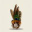 Peacock Ladies Sporting Hat Feather with ringneck pheasant, Reeve's pheasant, and peacock feathers