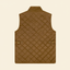 Men's South Creek Quilted Vest back view in Waxed Khaki waxed cotton with drop-tail hem