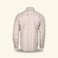 DECOY Outer Banks Sport Shirt flounder and mullet print colorway rear view on cream background