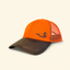 DECOY Upland Hunter's Hat with blaze orange waxed cotton bill on cream background