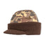 side view of the Jeep Cap in FrogSkin Camo, showcasing its knit acrylic lower, molded bill, and vintage WWII-inspired construction.